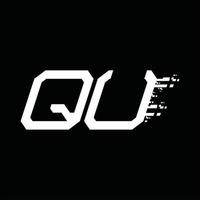 qu logo monogram abstract snelheid technologie ontwerp sjabloon vector