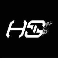 hs logo monogram abstract snelheid technologie ontwerp sjabloon vector
