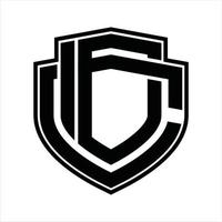 dc logo monogram wijnoogst ontwerp sjabloon vector