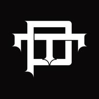 tp logo monogram met wijnoogst overlappende gekoppeld stijl ontwerp sjabloon vector