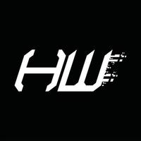 hw logo monogram abstract snelheid technologie ontwerp sjabloon vector