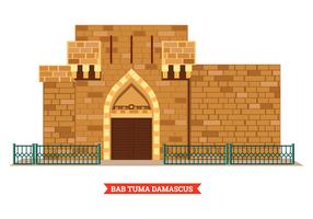 Bab Tuma Damascus Ancient City Vector