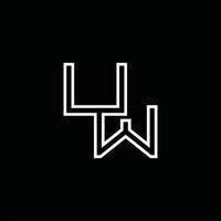 u W logo monogram met lijn stijl ontwerp sjabloon vector