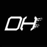 dh logo monogram abstract snelheid technologie ontwerp sjabloon vector