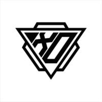 zd logo monogram met driehoek en zeshoek sjabloon vector