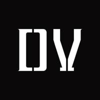 dv logo monogram met midden- plak ontwerp sjabloon vector