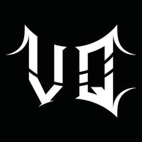 vq logo monogram met abstract vorm ontwerp sjabloon vector