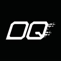 dq logo monogram abstract snelheid technologie ontwerp sjabloon vector