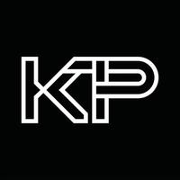 kp logo monogram met lijn stijl negatief ruimte vector