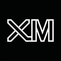 xm logo monogram met lijn stijl negatief ruimte vector