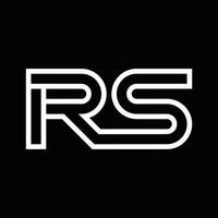 rs logo monogram met lijn stijl negatief ruimte vector