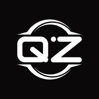 qz logo monogram met cirkel afgeronde plak vorm ontwerp sjabloon vector