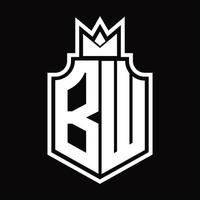 bw logo monogram ontwerp sjabloon vector