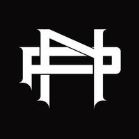 pn logo monogram met wijnoogst overlappende gekoppeld stijl ontwerp sjabloon vector