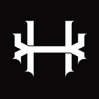xh logo monogram met wijnoogst overlappende gekoppeld stijl ontwerp sjabloon vector