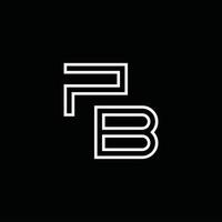 pb logo monogram met lijn stijl ontwerp sjabloon vector