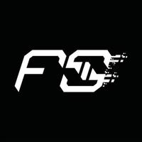 fs logo monogram abstract snelheid technologie ontwerp sjabloon vector