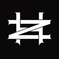 zh logo monogram met wijnoogst overlappende gekoppeld stijl ontwerp sjabloon vector