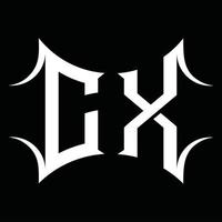 cx logo monogram met abstract vorm ontwerp sjabloon vector
