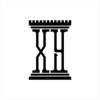 xy logo monogram met pijler vorm ontwerp sjabloon vector