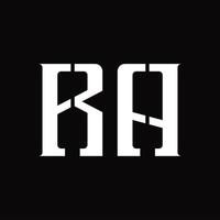 ra logo monogram met midden- plak ontwerp sjabloon vector