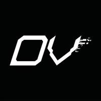 dv logo monogram abstract snelheid technologie ontwerp sjabloon vector