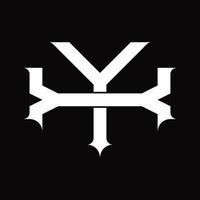 yx logo monogram met wijnoogst overlappende gekoppeld stijl ontwerp sjabloon vector