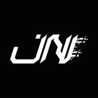 jn logo monogram abstract snelheid technologie ontwerp sjabloon vector