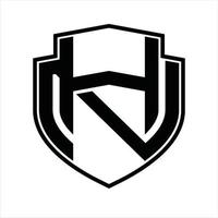 hn logo monogram wijnoogst ontwerp sjabloon vector