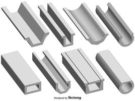 Vector set 3d dakgoot vorm