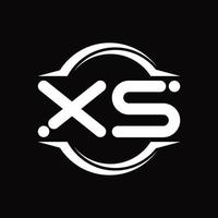 xs logo monogram met cirkel afgeronde plak vorm ontwerp sjabloon vector