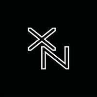 xn logo monogram met lijn stijl ontwerp sjabloon vector