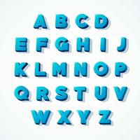 Blauw 3D alfabet lettertype vector