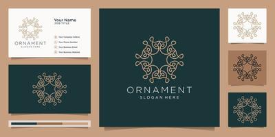 minimalistische elegant bloemen lijn kunst stijl logo voor schoonheid, cosmetica, yoga en spa. logo ontwerp en bedrijf kaart.premie vector