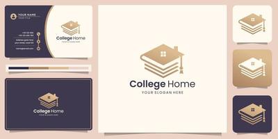 onderwijs hoed logo combineren met huis ontwerp sjabloon.college huis logo inspiratie voor uw bedrijf. vector