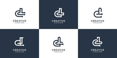 reeks van creatief brief d ontwerp sjabloon.initial logo voor bedrijf technologie, luxe, digitaal logo. vector