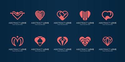 reeks van abstract liefde logo ontwerp sjabloon. creatief van hart symbool verzameling bedrijf van luxe. vector