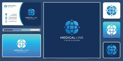 creatief van medisch logo met bedrijf kaart sjabloon modern medisch logo, verloop kleur, inspiratie. vector