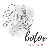 prik lippen met een spuit, schoonheid injecties voor een meisje, botox geluk vector