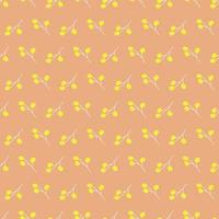 naadloos meetkundig patroon met geel bloemen Aan beige achtergrond. vector afdrukken voor kleding stof achtergrond, textiel