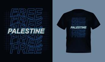 modern t-shirt ontwerp. vrij Palestina tekst golvend doopvont t-shirt ontwerp vector