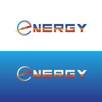 energie tekst doopvont dynamisch logo met bliksem - modern energie logo vector