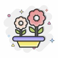 icoon bloemen. verwant naar flora symbool. grappig stijl. gemakkelijk illustratie. fabriek. eik. blad. roos vector