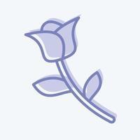 icoon roos. verwant naar flora symbool. twee toon stijl. gemakkelijk illustratie. fabriek. eik. blad. roos vector