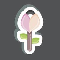 sticker roos 2. verwant naar flora symbool. gemakkelijk illustratie. fabriek. eik. blad. roos vector