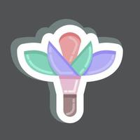 sticker bloem 2. verwant naar flora symbool. gemakkelijk illustratie. fabriek. eik. blad. roos vector