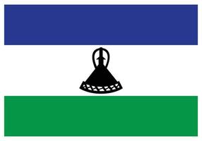 nationaal vlag van Lesotho - vlak kleur icoon. vector