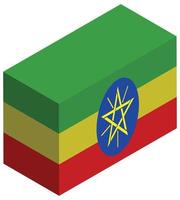 nationaal vlag van Ethiopië - isometrische 3d weergave. vector