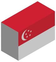 nationaal vlag van Singapore - isometrische 3d weergave. vector