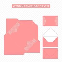 Lanscape bruiloft envelop dood gaan besnoeiing sjabloon met monster ornament vector